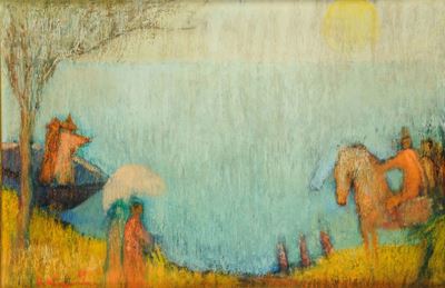 Antonio Vangelli (1917-2004)figure al Tramonto, 1969