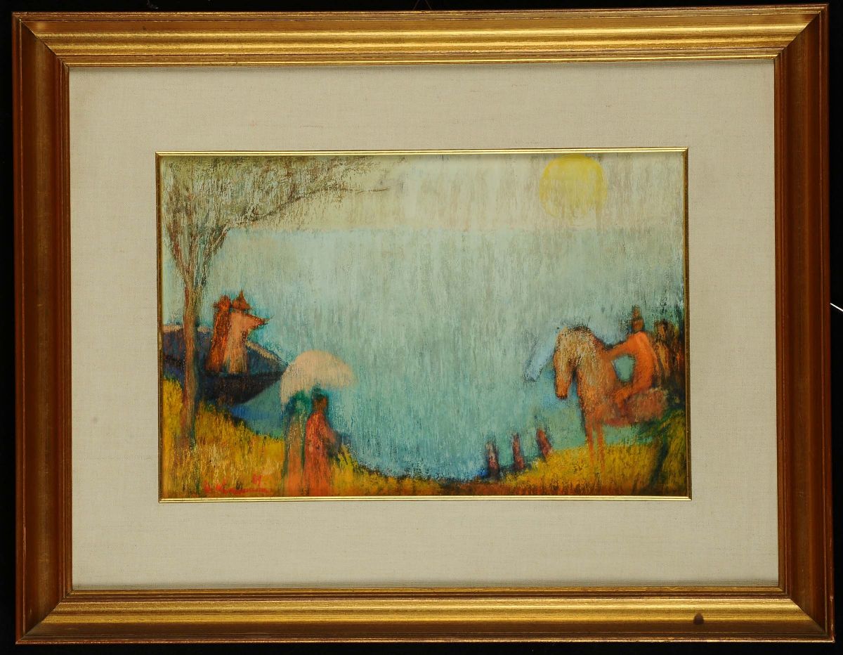 Antonio Vangelli (1917-2004)figure al Tramonto, 1969