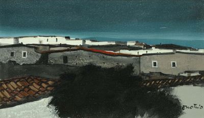 Enotrio Pugliese (1920-1989)paesaggio Calabro