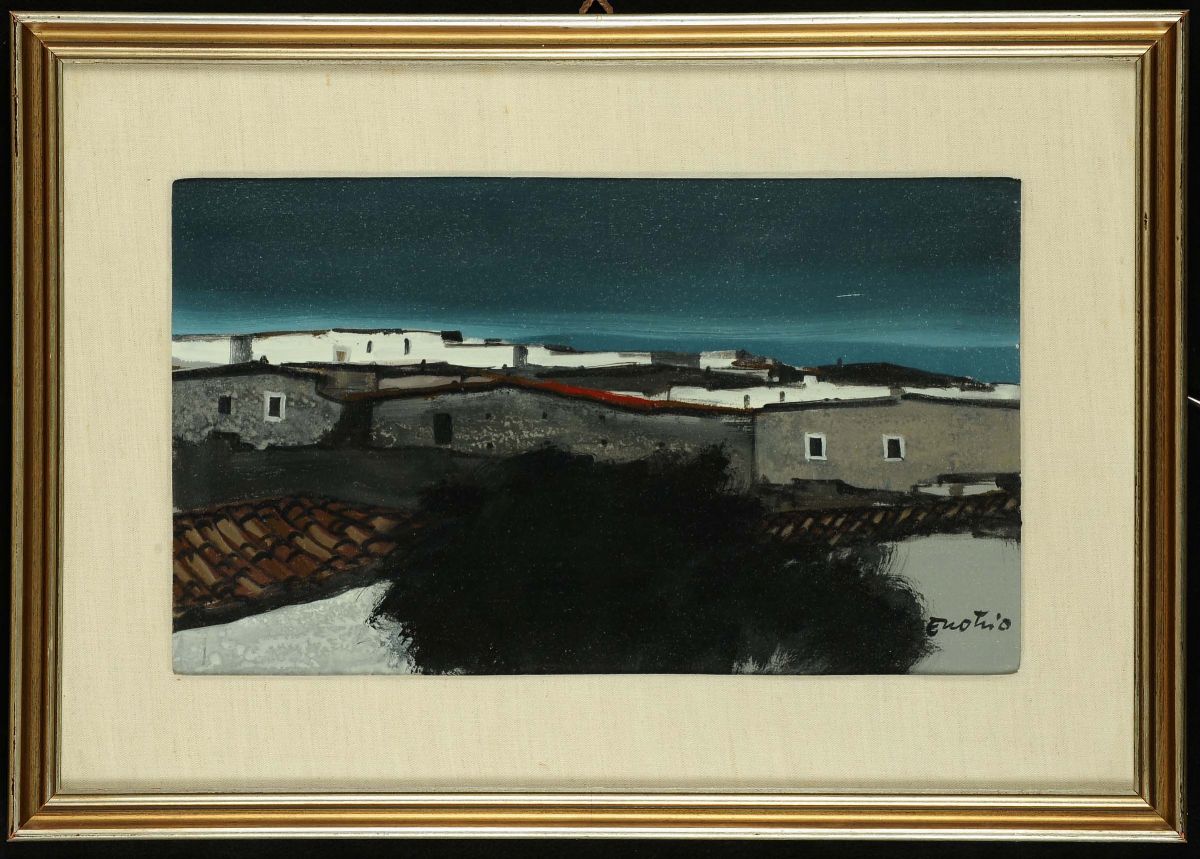 Enotrio Pugliese (1920-1989)paesaggio Calabro