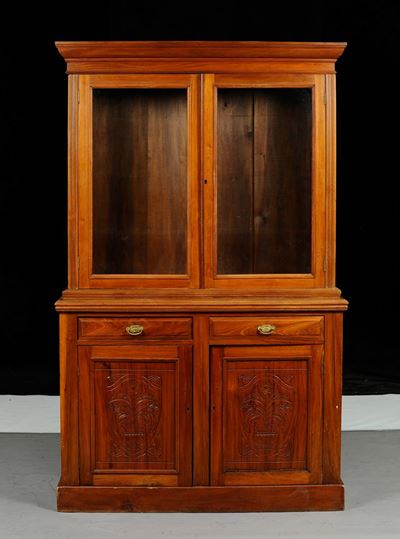 Credenza in Noce con Alzata, XIX Secolo