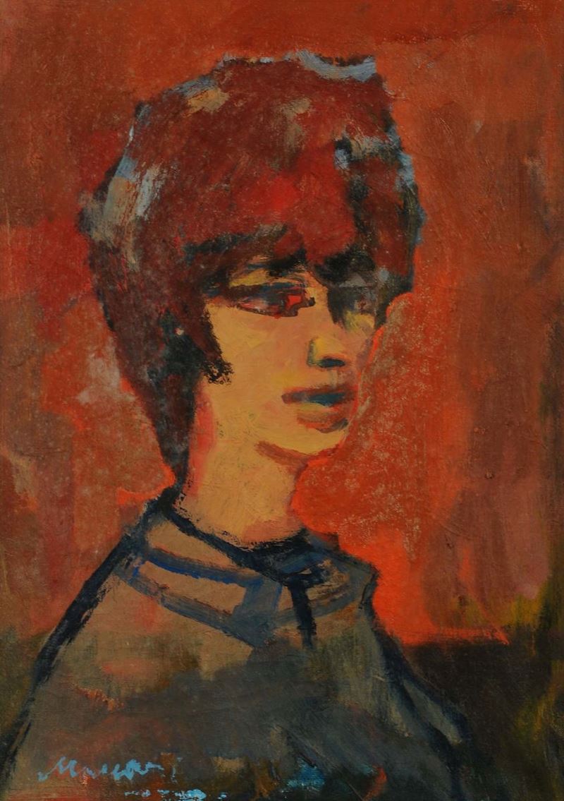 Mino Maccari (1898-1989) Ritratto femminile  - Auction 19th and 20th century paintings - II - Cambi Casa d'Aste