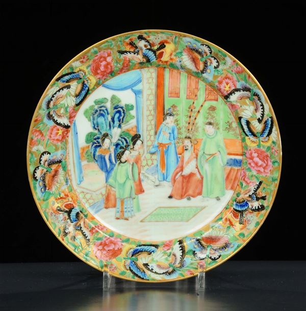 Piattino Canton in porcellana, Cina inizio XIX secolo