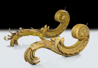 Quattro Grandi Fregi in Legno Intagliato e Dorato, XVIII Secolo