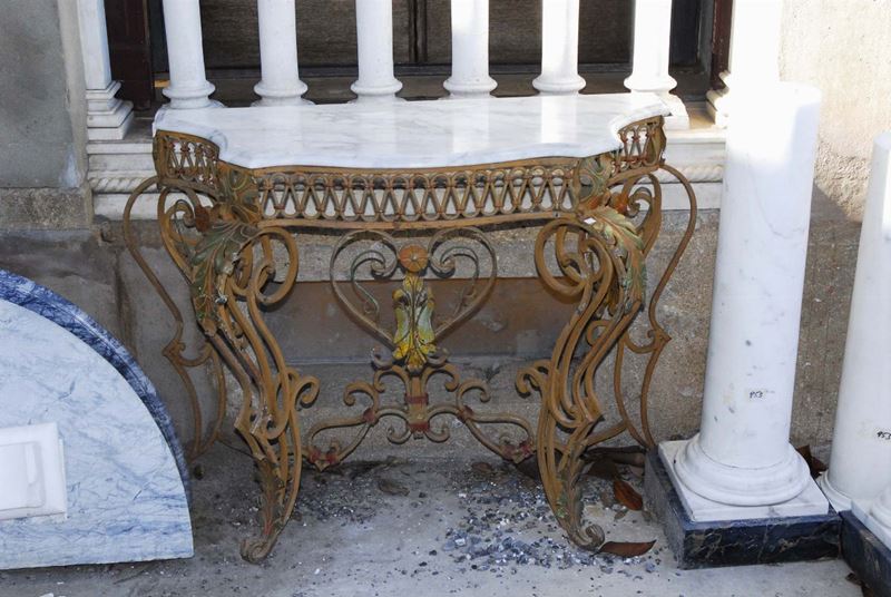 Coppia di console in ferro battuto, XX secolo  - Auction Antiquariato, Argenti e Dipinti Antichi - Cambi Casa d'Aste