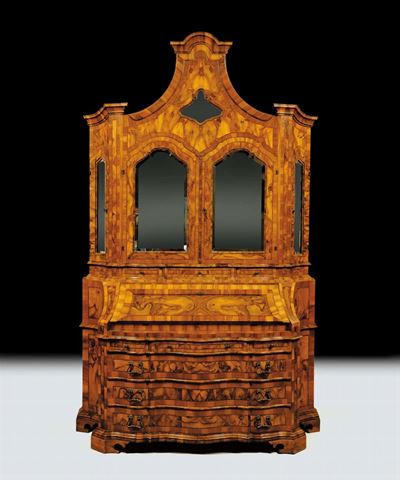 Bureau-cabinet in Stile Luigi XV Lastronato in Radica, XX Secolo