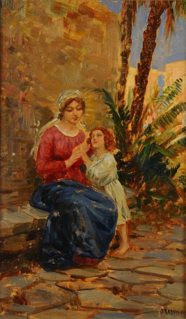 Giuseppe Grassis (1870-1949) Donna con bambino