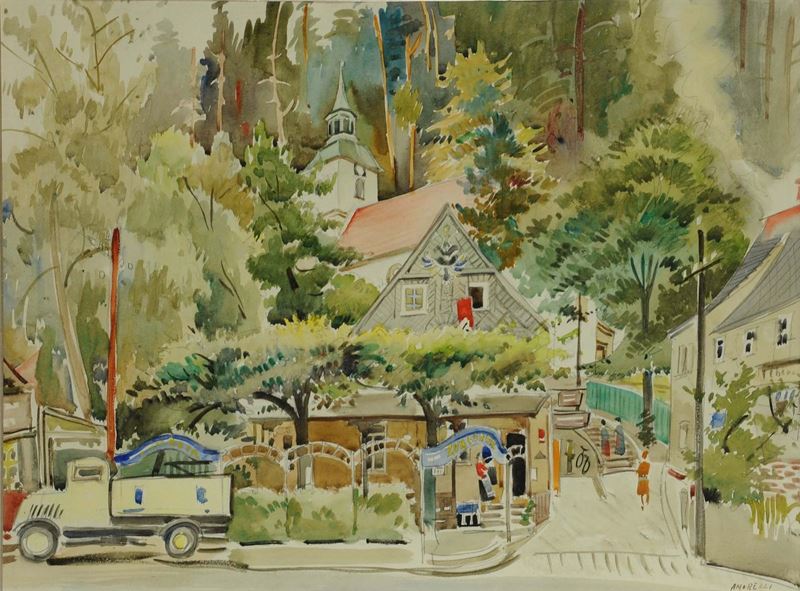 Alfonso Amorelli (1898-1969) Viaggio in Tirolo, 1936  - Auction 19th and 20th century paintings - II - Cambi Casa d'Aste