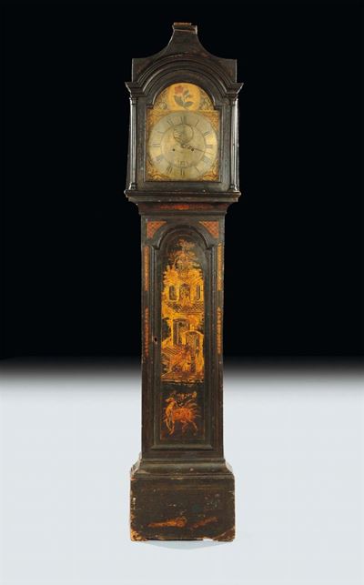 Orologio a Colonna Laccato a Chinoiserie, Movimento Mason St. Albans, Fine XVIII Secolo