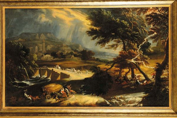Marco Ricci (1676-1730) Peasaggio tempestoso