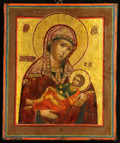 Icona Raffigurante Madonna di Murom, XIX Secolo