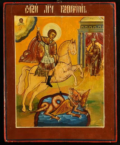 Icona Raffigurante San Giorgio, XIX Secolo
