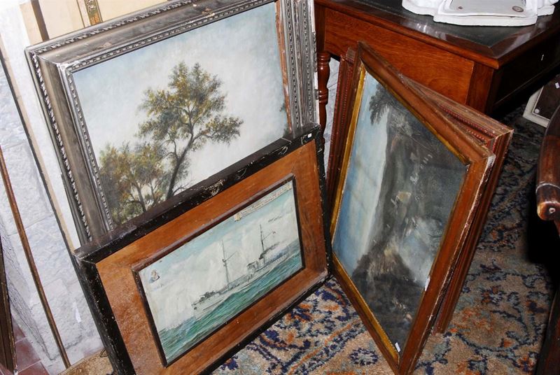 Lotto di dipinti e simili  - Auction Antiquariato, Argenti e Dipinti Antichi - Cambi Casa d'Aste