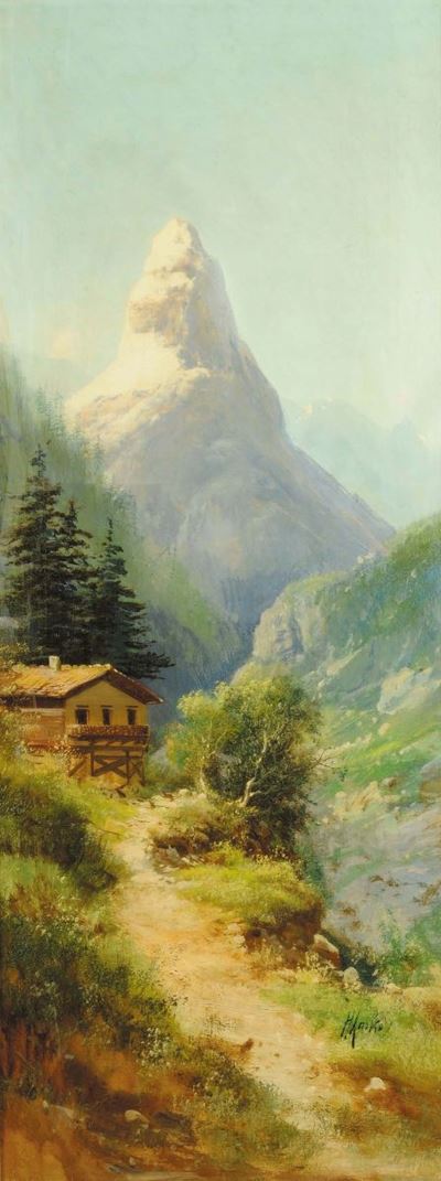 Henry Markò (1855-1921)paesaggio Montano