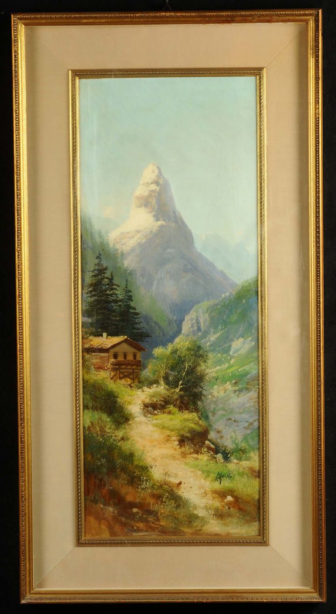 Henry Markò (1855-1921)paesaggio Montano