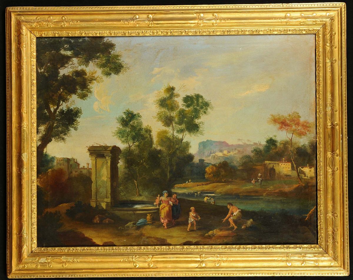 Anonimo Toscano o Veneto del XIX Secolopaesaggi con Figure