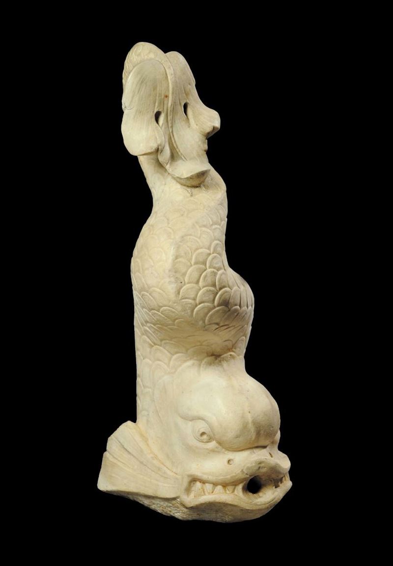 Scultura in marmo raffigurante Tritone, Genova XVIII secolo  - Asta Antiquariato, Argenti e Dipinti Antichi - Cambi Casa d'Aste