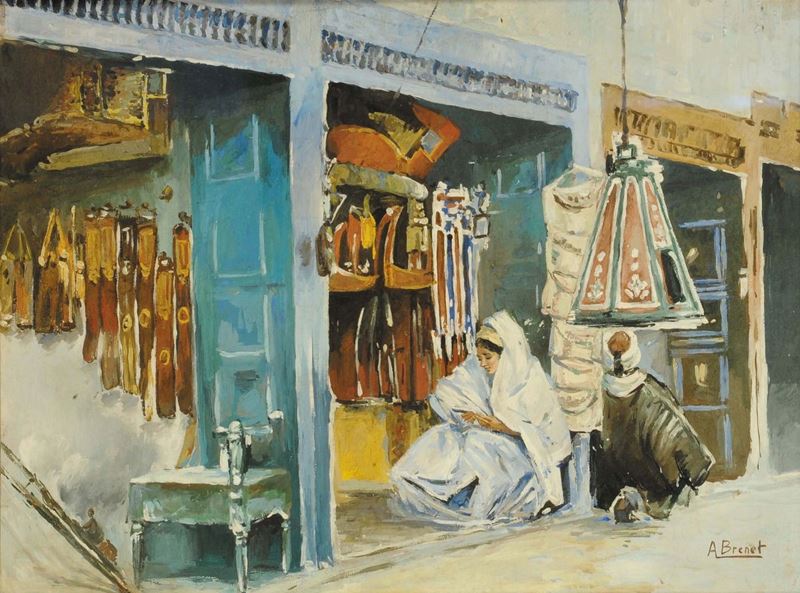 Albert Brenet (1903-2005) Mercato arabo  - Asta Dipinti del XIX e XX secolo - Cambi Casa d'Aste