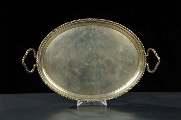 Vassoio in argento ovale, Veneto XX secolo