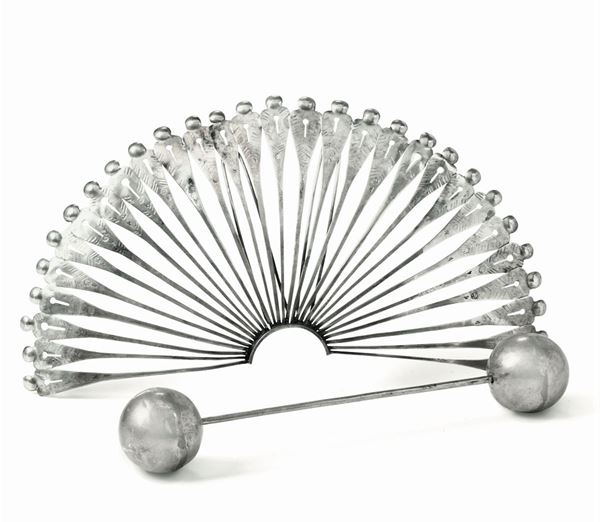 Two silver hair combs, Italy, 1800s