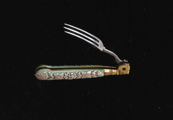 Forchetta pieghevole da viaggio, Germania XVIII secolo,