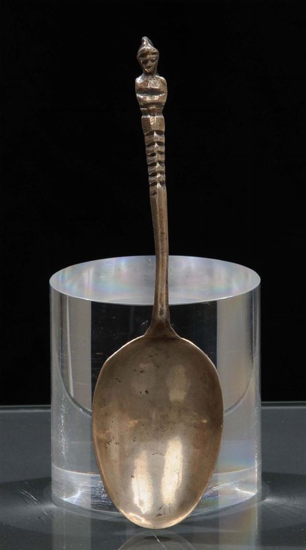 Cucchiaio in argento fuso e cesellato, Italia? XVII secolo