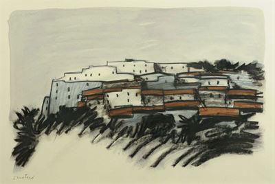 Enotrio Pugliese (1920-1989)veduta di Paese