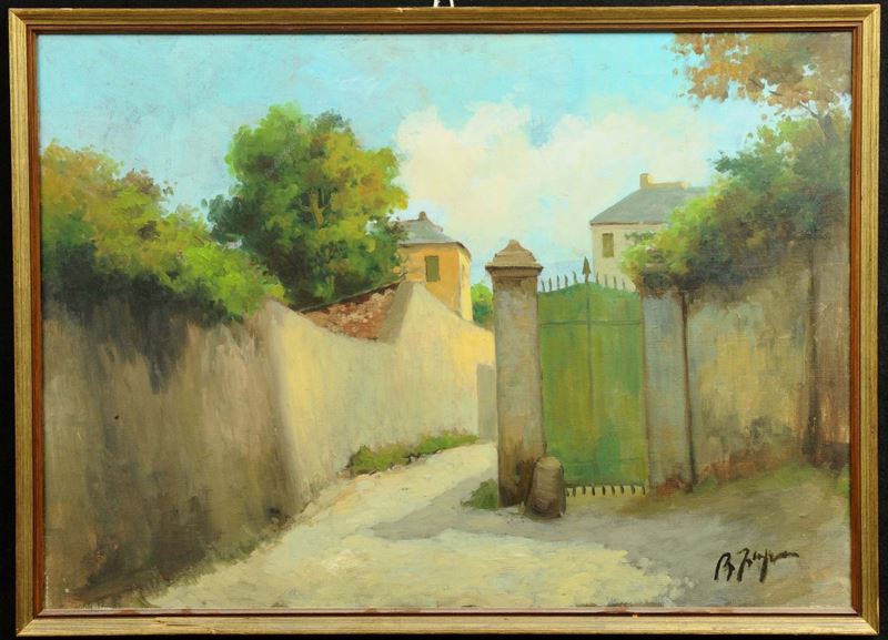 Firpo Veduta di strada ad Albaro  - Auction Antiquariato, Argenti e Dipinti Antichi - Cambi Casa d'Aste