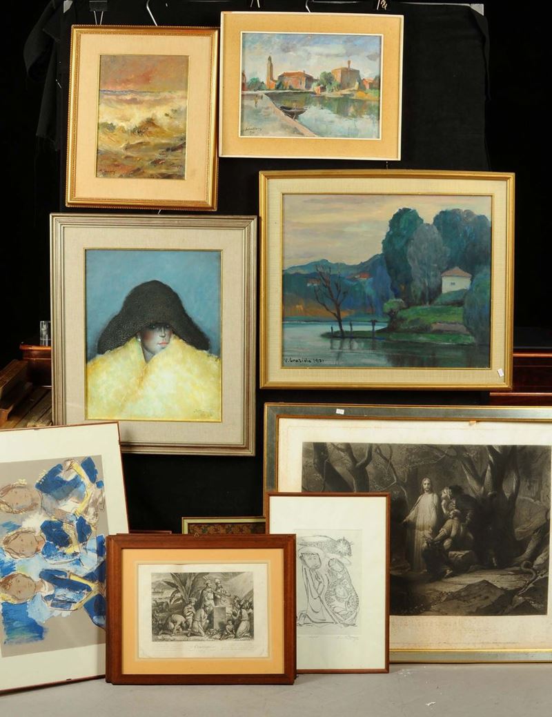 Lotto misto di dipinti e stampe  - Auction Antiquariato, Argenti e Dipinti Antichi - Cambi Casa d'Aste