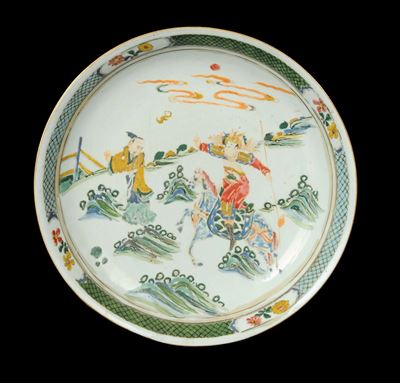 Piatto in Porcellana, Cina XVIII Secolo Periodo Verde