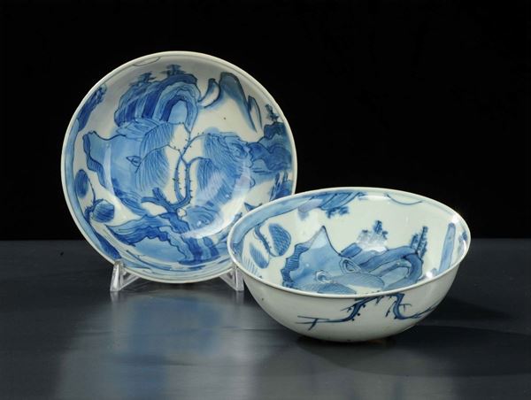Coppia di ciotole in porcellana, Cina XVIII secolo