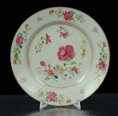 Piatto in Porcellana, Cina XVIII Secolo Periodo Rosa