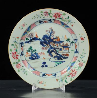 Piatto in Porcellana, Cina XVIII Secolo Periodo Rosa