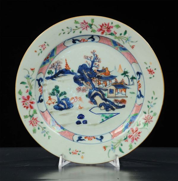 Piatto in porcellana, Cina XVIII secolo periodo rosa