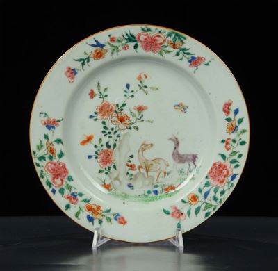 Piatto in Porcellana, Cina XVIII Secolo Periodo Rosa