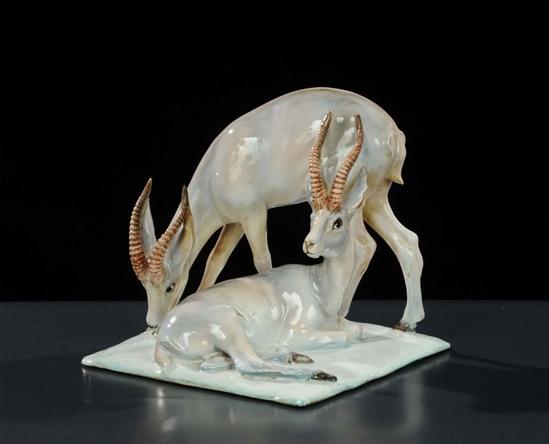 Guido Cacciapuoti (1892-1953) Due antilopi  - Auction Antiquariato, Argenti e Dipinti Antichi - Cambi Casa d'Aste