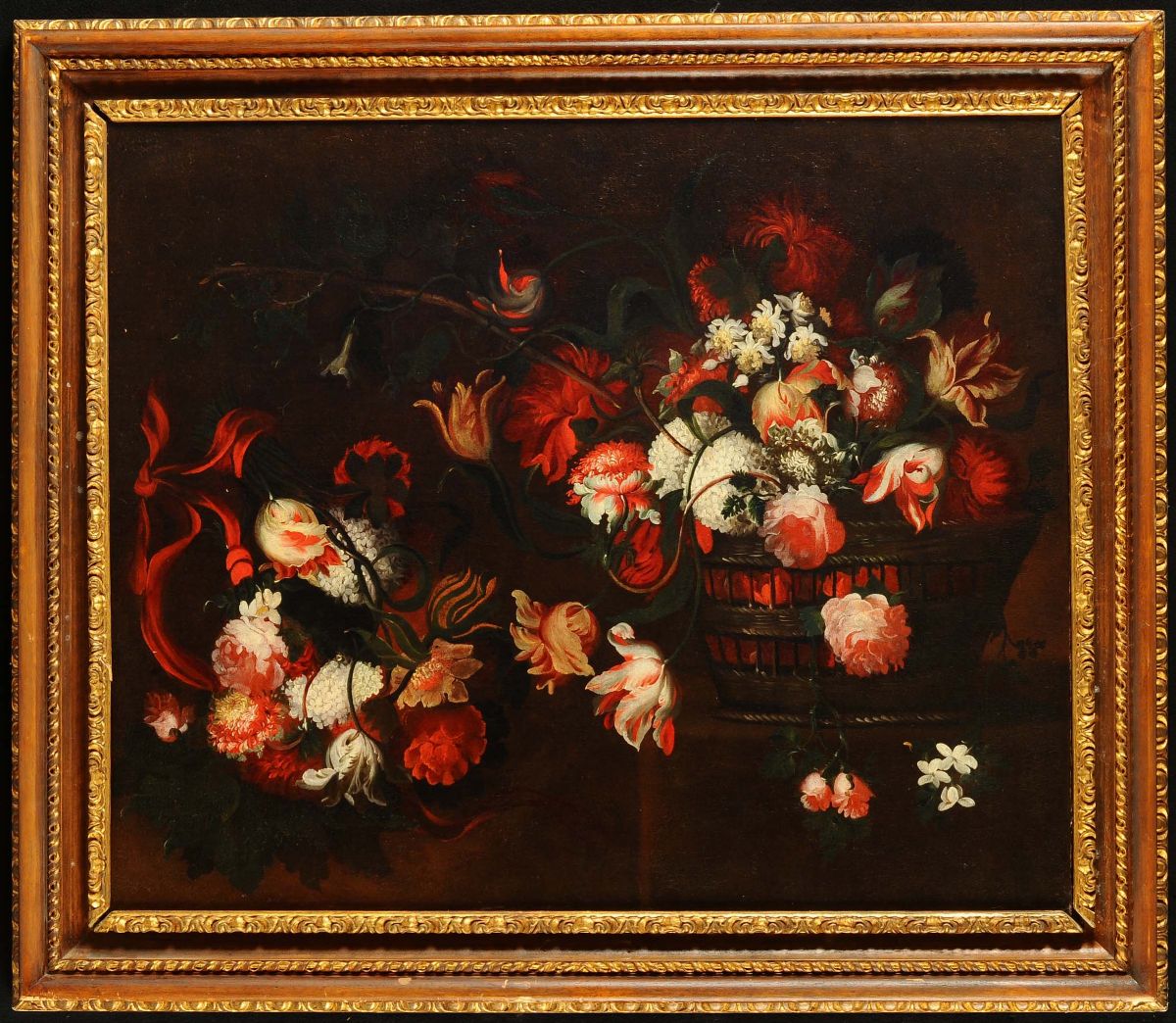 Andrea Belvedere (1652-1732), Ambito Dinatura Morta con Fiori