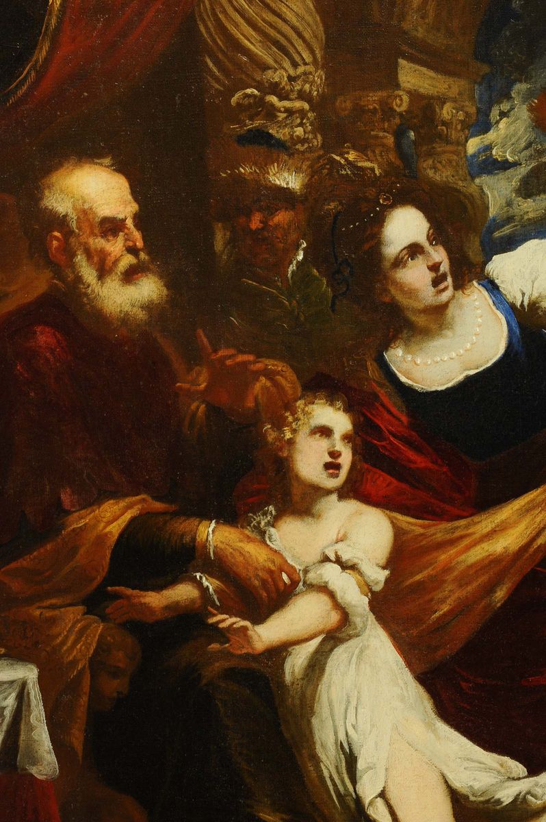 Giovanni Paolo Cervetto (genova 1630-1657)mosè Calpesta la Corona al Faraone
