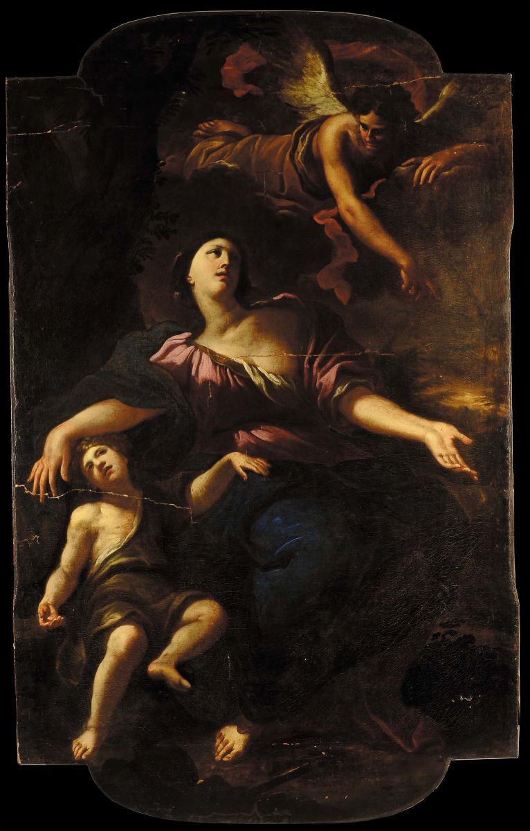 Gian Lorenzo Bertolotto (1640-1720) Agar e l'Angelo  - Asta Antiquariato, Argenti e Dipinti Antichi - Cambi Casa d'Aste