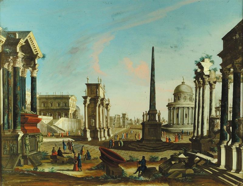 Francesco Chiaruttini (1750-1790) Visione fantastica di Roma  - Asta Antiquariato, Argenti e Dipinti Antichi - Cambi Casa d'Aste