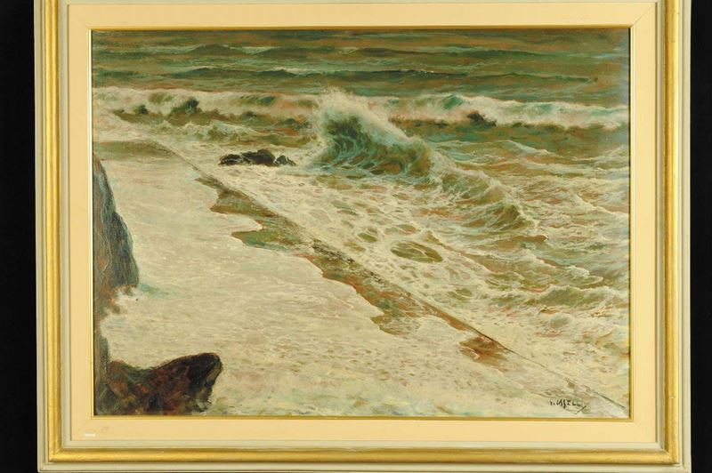 Giuseppe Caselli (1893-1976) Mareggiata  - Auction 19th and 20th century paintings - II - Cambi Casa d'Aste