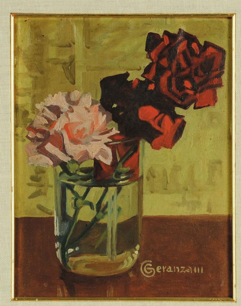 Cornelio Geranzani (1880-1955) Vaso di fiori  - Asta Dipinti del XIX e XX secolo - II - Cambi Casa d'Aste