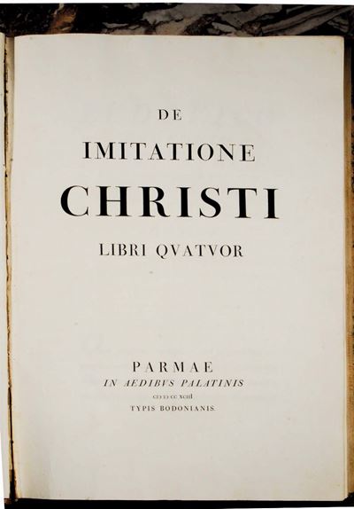 Edizioni del '700 - Bodoniane Kempis Tommasode Imitatione Christi. Libri IV. Parmae, in Aedibus P...