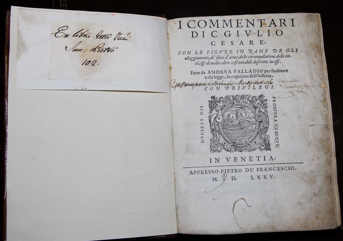 Edizioni del '500 - Autori Latini Caesar Gaius Iuliusi Commentari di C. Giulio Cesare, con le Fig...