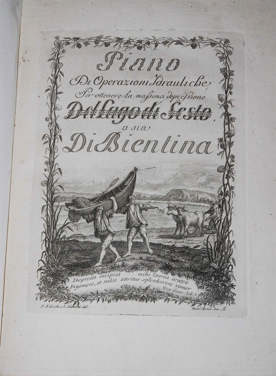 Edizioni del '700 - Idraulica - Lucchesia Ximenes Leonardopiano di Operazioni Idrauliche per Otte...