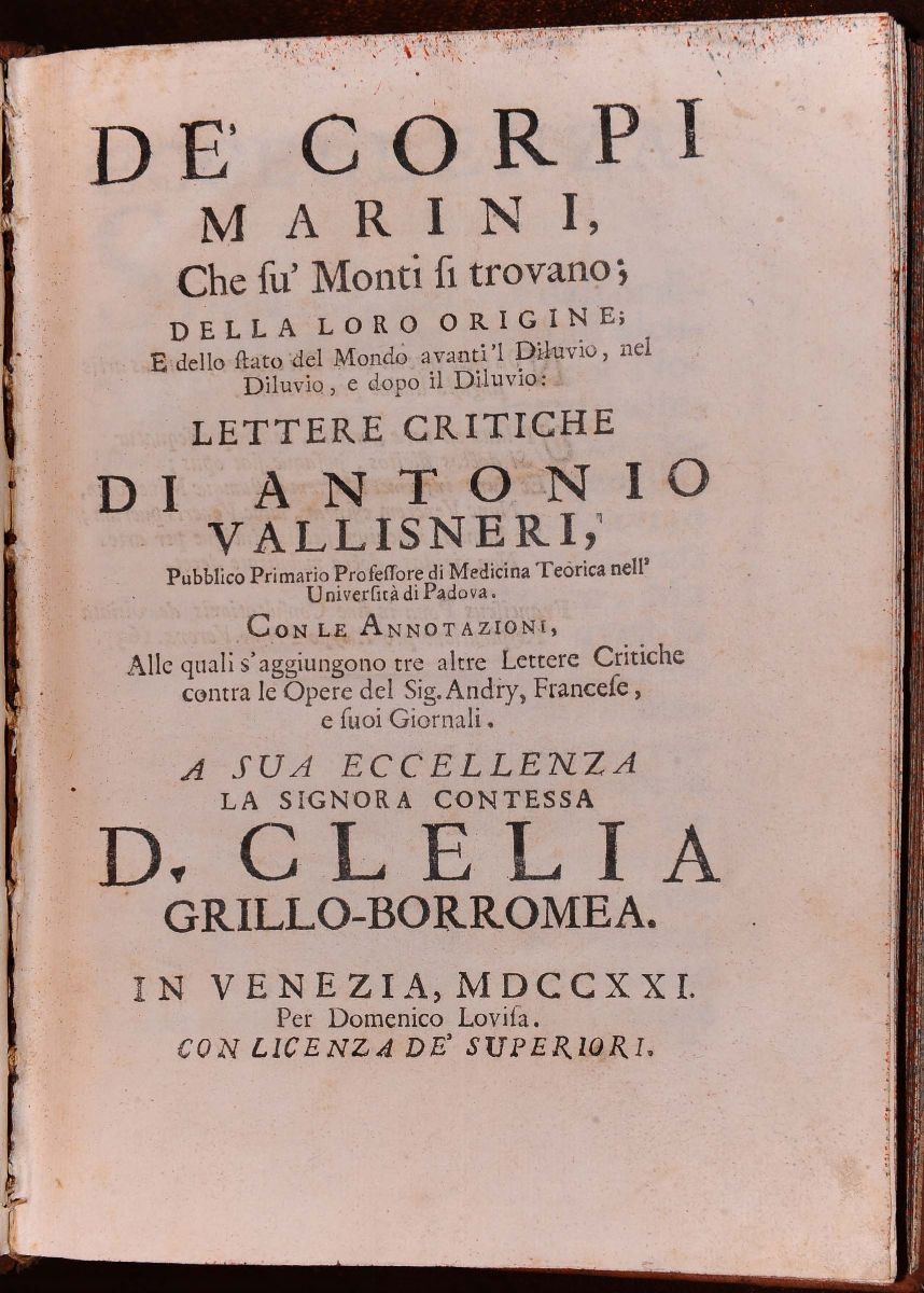 Lotto di 4 Opere di Argomento Scientifico Vallisneri Antoniolotto di 4 Divese Opere di Vallisneri...
