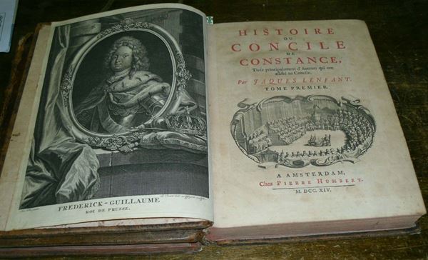 Edizioni del '700 - Storia della chiesa LENFANT Jacques Histoire du concile de Costance, Amsterdam, 1714.