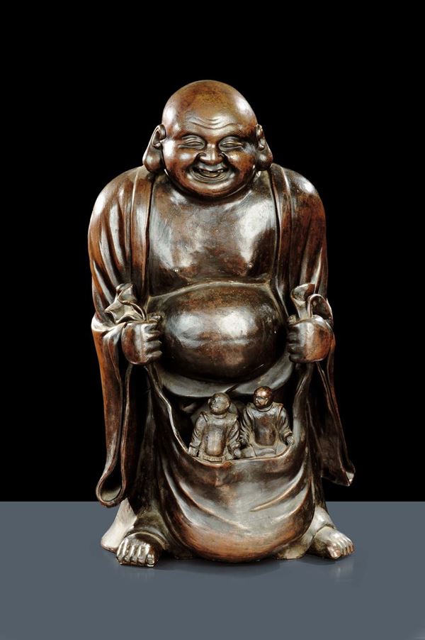 Statua di Buddha in gres, Cina XIX secolo