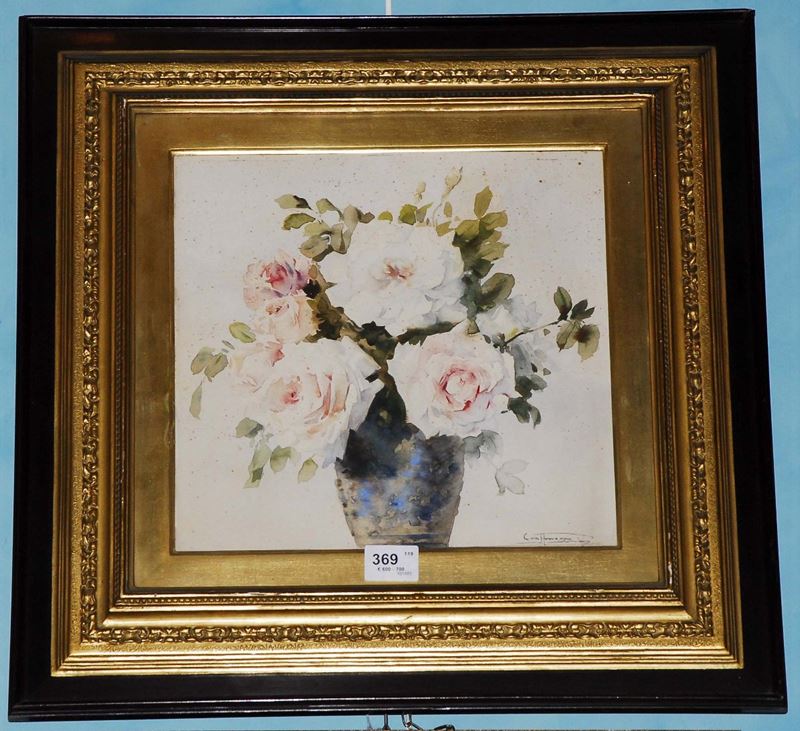 Aurelio Craffonara (1875-1945) Vaso di fiori  - Asta Dipinti del XIX e XX secolo - II - Cambi Casa d'Aste