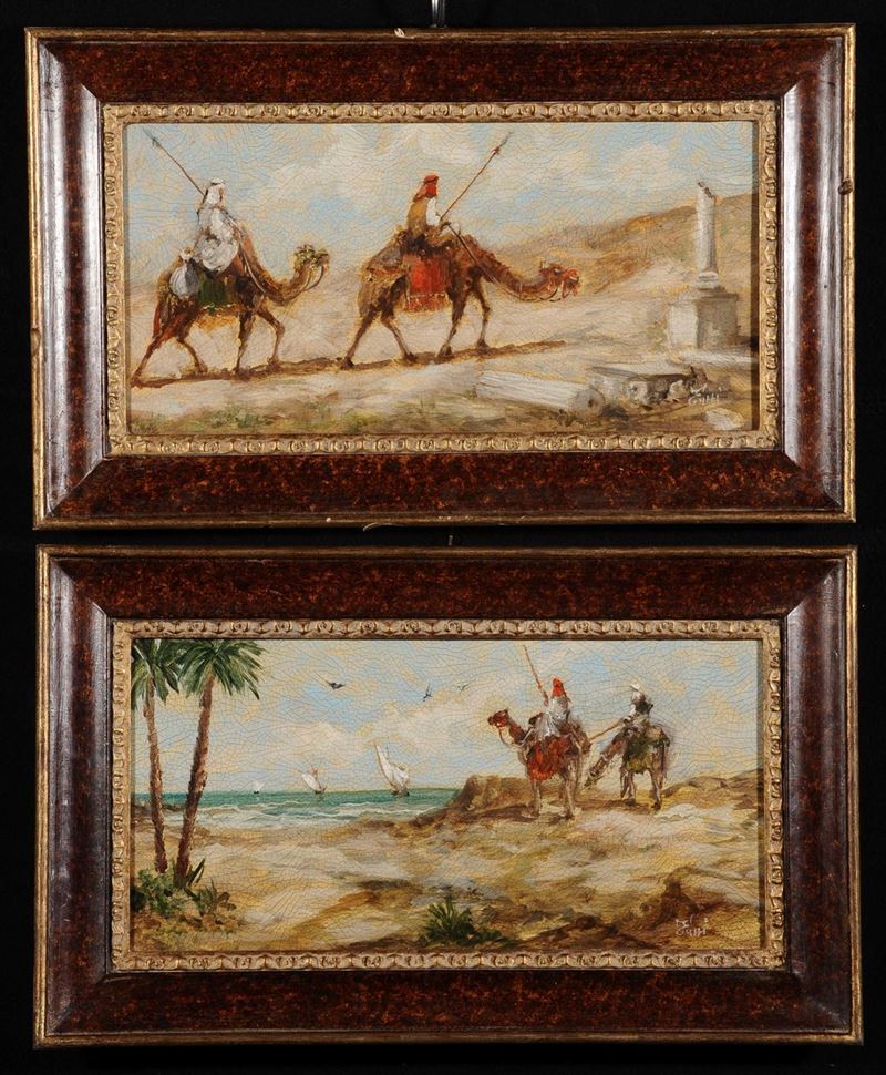 Due dipinti con vedute orientaliste  - Auction OnLine Auction 02-2012 - Cambi Casa d'Aste